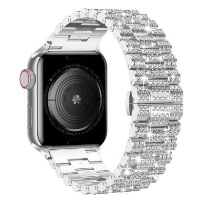 Wolait Compatible With Apple Watch BandWolait Compatible With Apple Watch Band 38/40/41mm, Women Bling Diamond Rhinestone Metal Strap for iWatch All Series,Silver 3