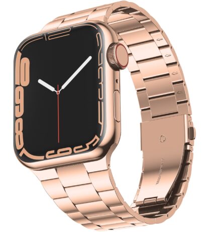 [Upgraded] Wolait Compatible with Apple Watch Band 41mm 40mm 38mm , Ultra Thin Solid Stainless Steel Band for Apple iWatch SE Series7/ 6/5/4/3/ Men Women,New Rose Gold 1