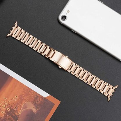 Wolait Metal Band Compatible with Apple Watch 45mm 44mm 42mm, Upgraded Stainless Steel Business Replacement Band for Series7/ 6/SE/5/4/3 Women Men- Rose Gold Visit the Wolait Store 6