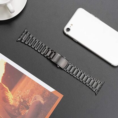 Wolait Metal Band Compatible with Apple Watch 45mm 44mm 42mm, Upgraded Stainless Steel Business Replacement Band for Series7/ 6/SE/5/4/3 Women Men-Space Grey Visit the Wolait Store 5