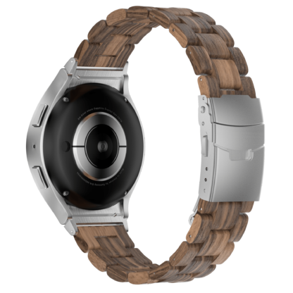 Wolait Compatible with Galaxy Watch 6 5 4 Bands 44mm 40mm Men Women,Wooden Band Compatible for Galaxy Watch 6 Classic Band 47mm 43mm-Walnut Wood 2