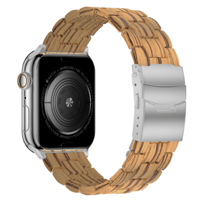 Wolait Compatible with Apple Ultra Watch Band 49mm 45mm 44mm 42mm,Lightweight Wooden Band for iWatch Ultra 2 Band SE/Series 9/8/7/6/5/4/3/2/1men women-Zebra wood 3