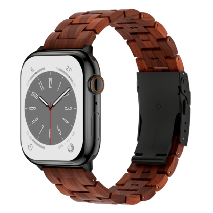 Wolait Compatible with Apple Ultra Watch Band 49mm 45mm 44mm 42mm,Lightweight Wooden Band for iWatch Ultra 2 Band SE/Series 9/8/7/6/5/4/3/2/1men women-Red Sandalwood 1