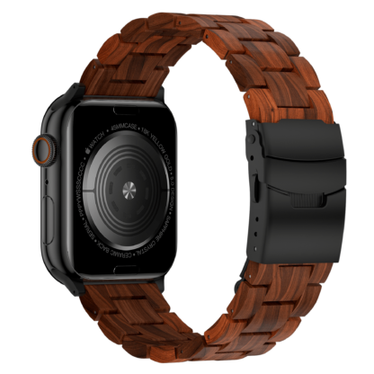 Wolait Compatible with Apple Ultra Watch Band 49mm 45mm 44mm 42mm,Lightweight Wooden Band for iWatch Ultra 2 Band SE/Series 9/8/7/6/5/4/3/2/1men women-Red Sandalwood 2
