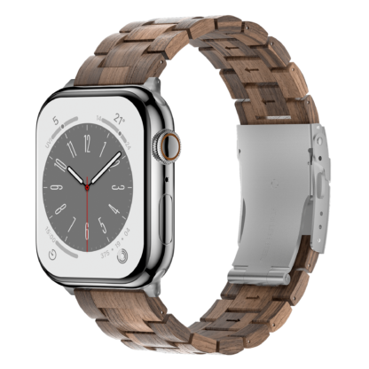 Wolait Compatible with Apple Ultra Watch Band 49mm 45mm 44mm 42mm,Lightweight Wooden Band for iWatch Ultra 2 Band SE/Series 9/8/7/6/5/4/3/2/1men women-Walnut Wood 1