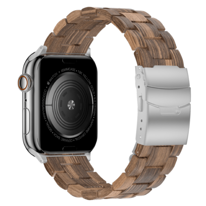 Wolait Compatible with Apple Ultra Watch Band 49mm 45mm 44mm 42mm,Lightweight Wooden Band for iWatch Ultra 2 Band SE/Series 9/8/7/6/5/4/3/2/1men women-Walnut Wood 3